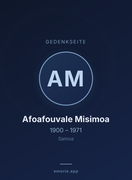 Gedenkportrait von Afoafouvale Misimoa
