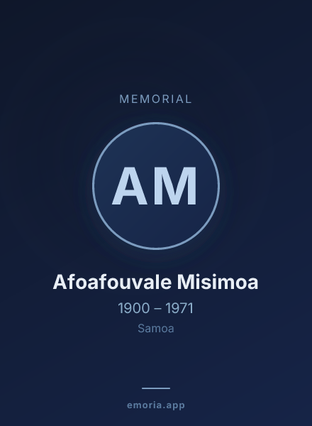 Memorial portrait of Afoafouvale Misimoa
