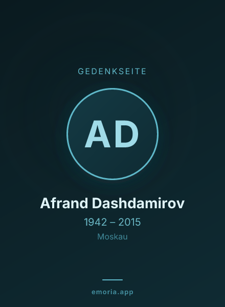 Gedenkportrait von Afrand Dashdamirov