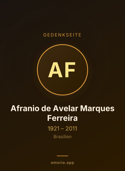 Gedenkportrait von Afranio de Avelar Marques Ferreira
