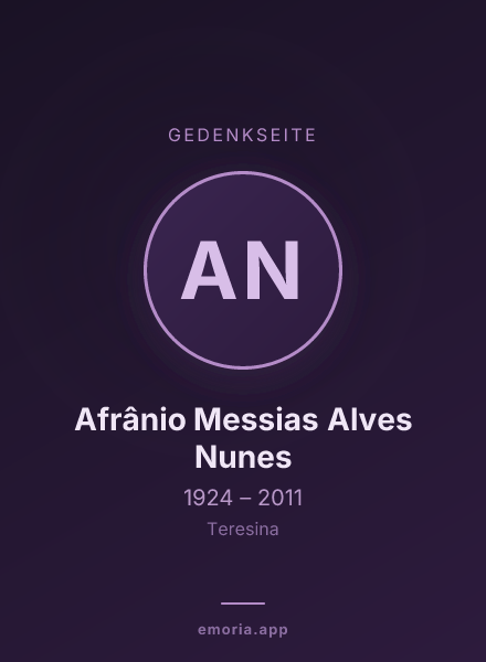 Gedenkportrait von Afrânio Messias Alves Nunes