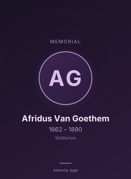 Memorial portrait of Afridus Van Goethem