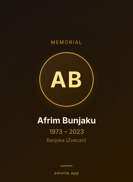 Memorial portrait of Afrim Bunjaku