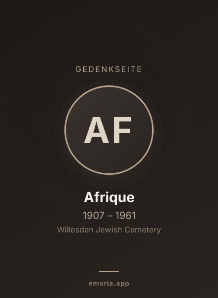 Gedenkportrait von Afrique