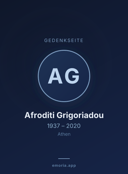 Gedenkportrait von Afroditi Grigoriadou