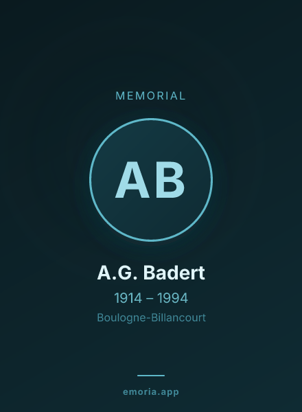 Memorial portrait of A.G. Badert