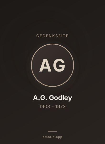 Gedenkportrait von A.G. Godley