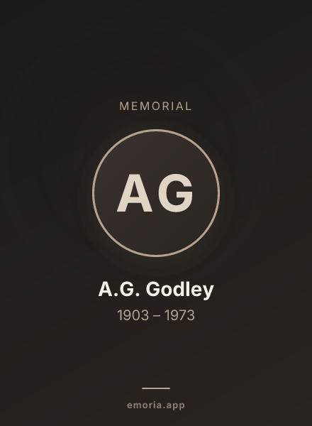 Memorial portrait of A.G. Godley