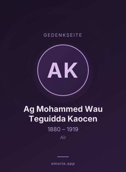 Gedenkportrait von Ag Mohammed Wau Teguidda Kaocen