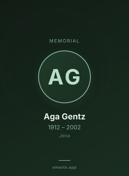 Memorial portrait of Aga Gentz