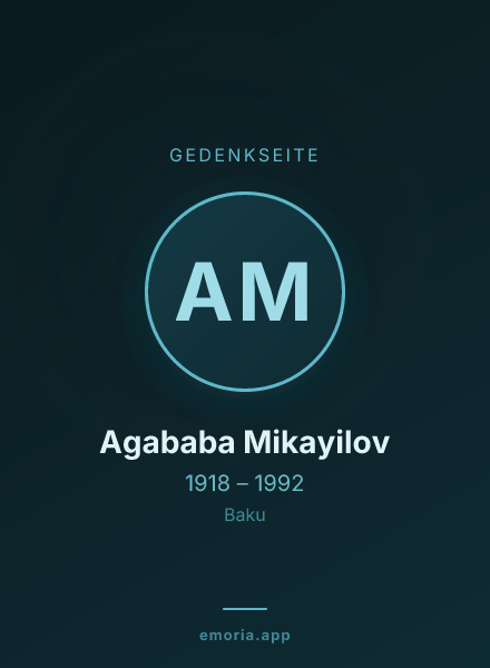 Gedenkportrait von Agababa Mikayilov