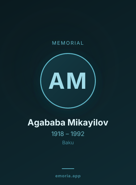 Memorial portrait of Agababa Mikayilov
