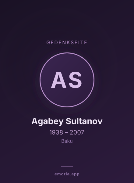 Gedenkportrait von Agabey Sultanov