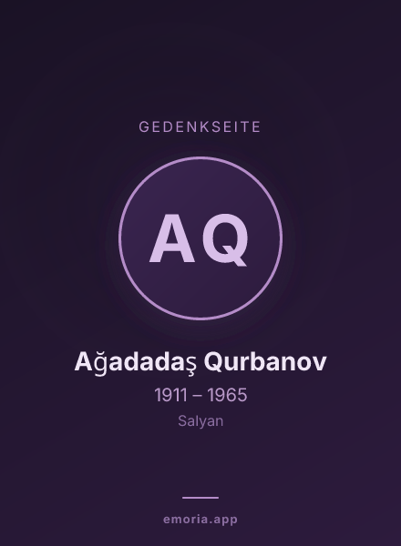 Gedenkportrait von Ağadadaş Qurbanov