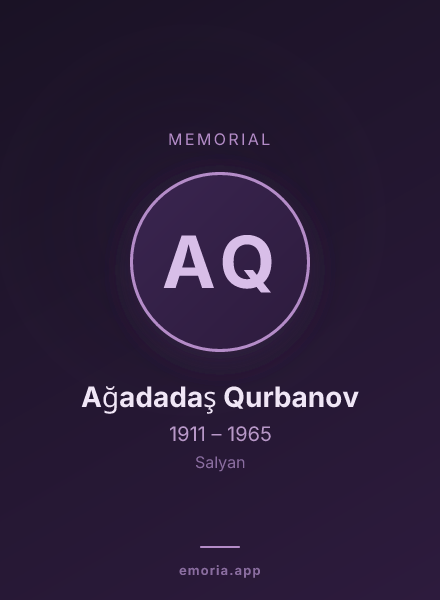 Memorial portrait of Ağadadaş Qurbanov