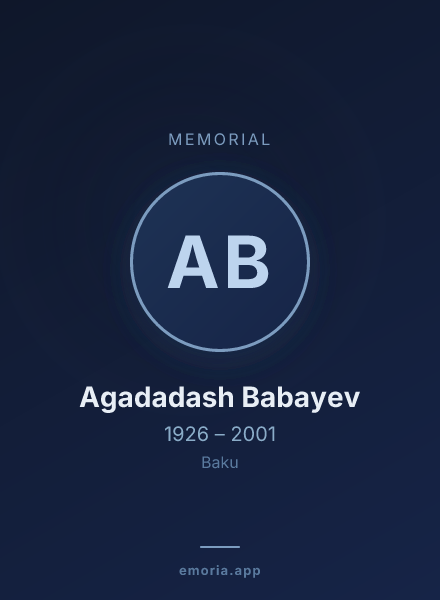 Memorial portrait of Agadadash Babayev