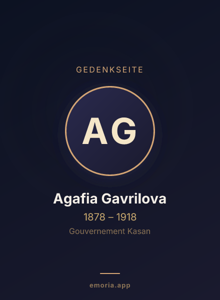 Gedenkportrait von Agafia Gavrilova