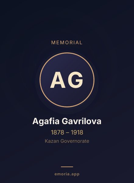 Memorial portrait of Agafia Gavrilova