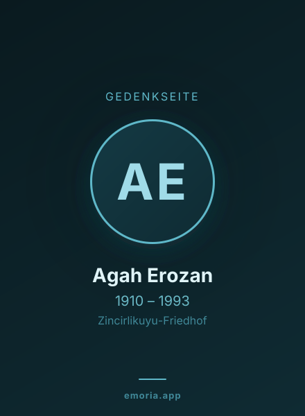 Gedenkportrait von Agah Erozan