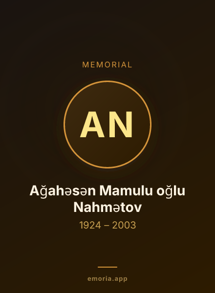 Memorial portrait of Ağahəsən Mamulu oğlu Nahmətov