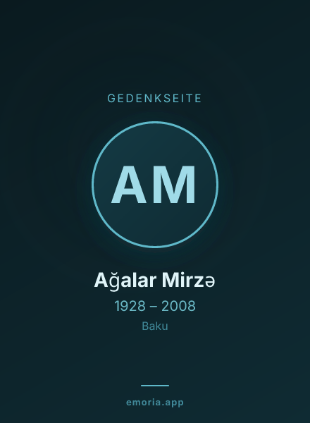 Gedenkportrait von Ağalar Mirzə