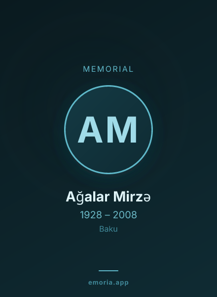 Memorial portrait of Ağalar Mirzə