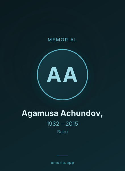 Memorial portrait of Agamusa Achundov,