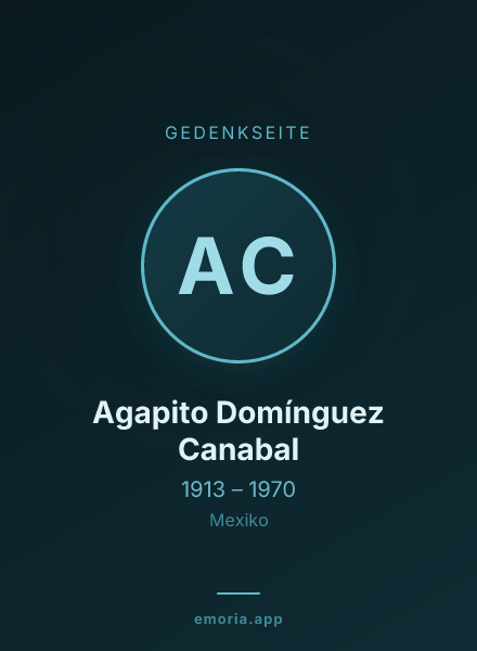 Gedenkportrait von Agapito Domínguez Canabal
