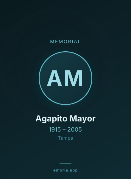Memorial portrait of Agapito Mayor