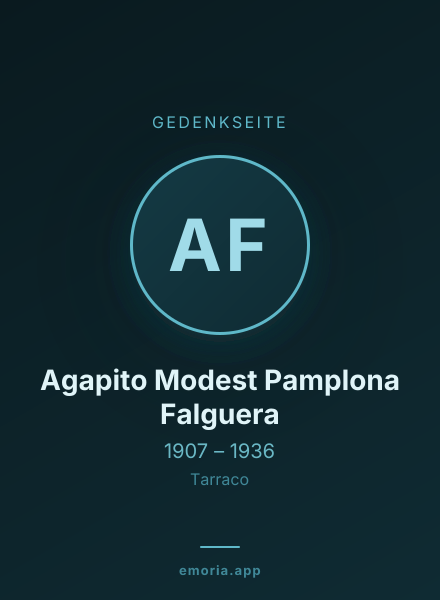 Gedenkportrait von Agapito Modest Pamplona Falguera