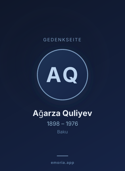 Gedenkportrait von Ağarza Quliyev