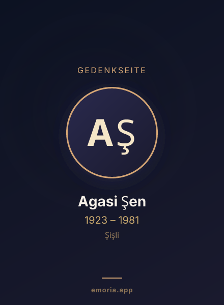 Gedenkportrait von Agasi Şen