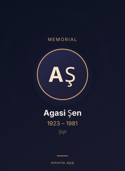 Memorial portrait of Agasi Şen