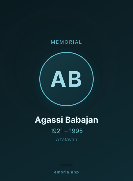 Memorial portrait of Agassi Babajan