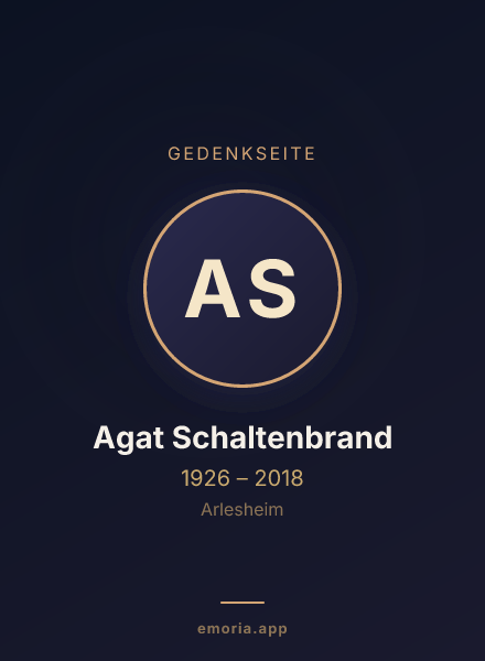 Gedenkportrait von Agat Schaltenbrand