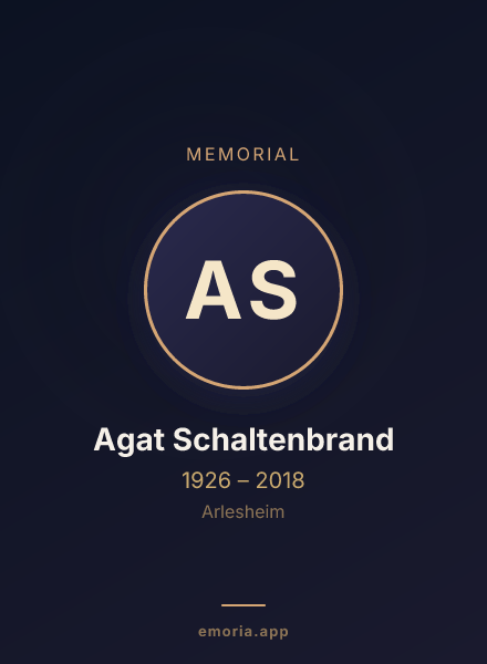 Memorial portrait of Agat Schaltenbrand