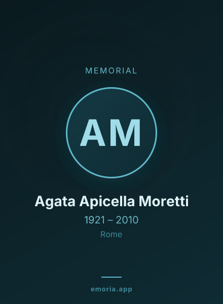 Memorial portrait of Agata Apicella Moretti