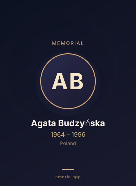 Memorial portrait of Agata Budzyńska