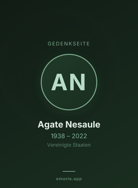 Gedenkportrait von Agate Nesaule