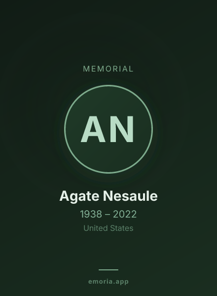 Memorial portrait of Agate Nesaule