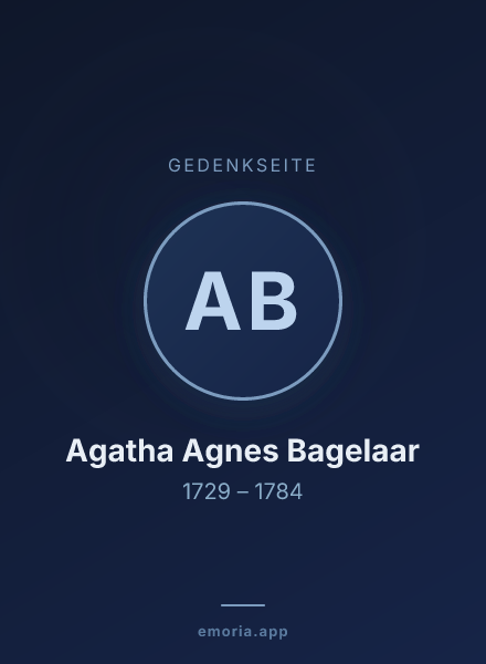 Gedenkportrait von Agatha Agnes Bagelaar