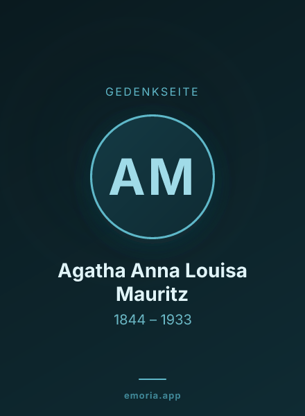 Gedenkportrait von Agatha Anna Louisa Mauritz