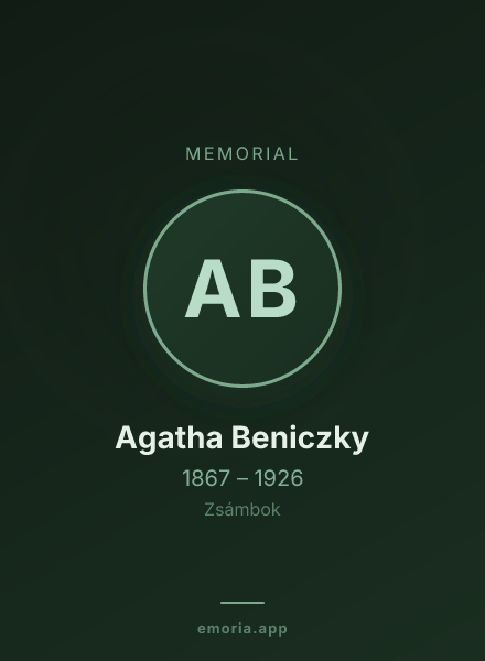 Memorial portrait of Agatha Beniczky