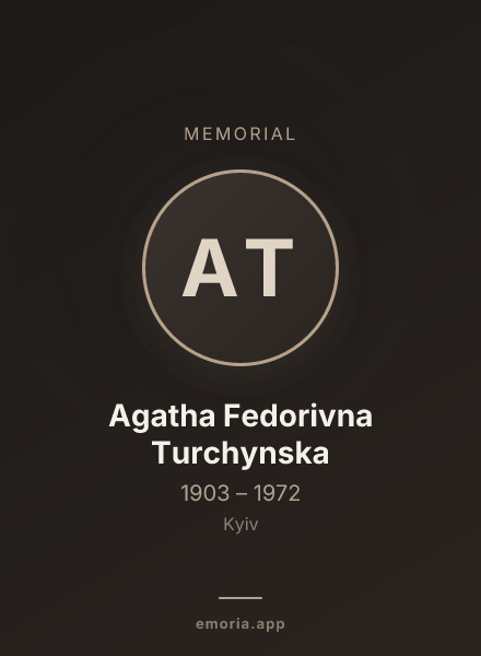 Memorial portrait of Agatha Fedorivna Turchynska