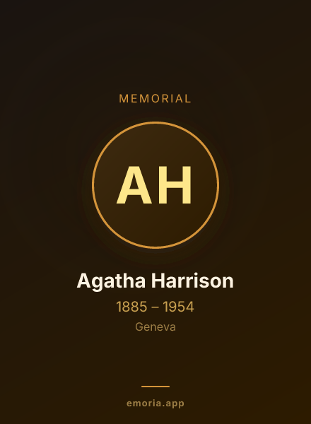 Memorial portrait of Agatha Harrison