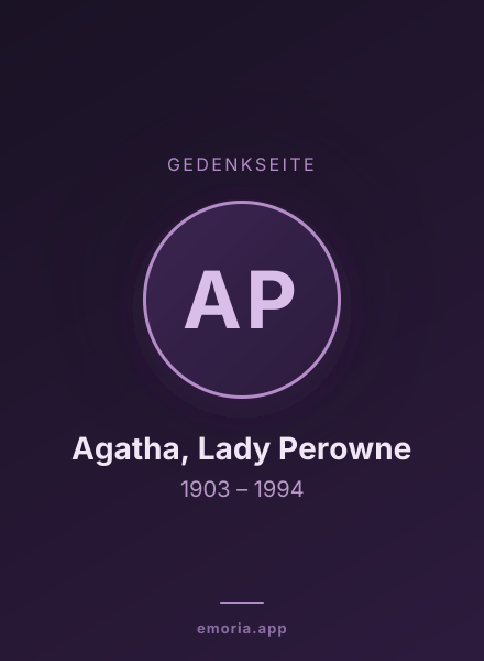 Gedenkportrait von Agatha, Lady Perowne