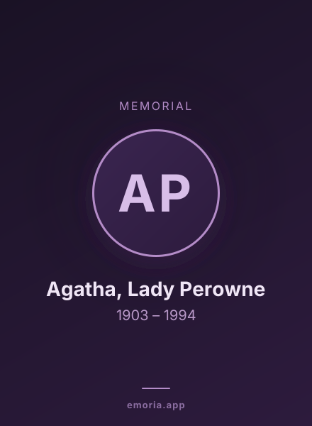 Memorial portrait of Agatha, Lady Perowne