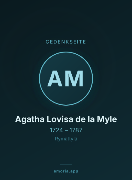 Gedenkportrait von Agatha Lovisa de la Myle