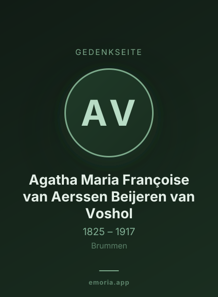 Gedenkportrait von Agatha Maria Françoise van Aerssen Beijeren van Voshol