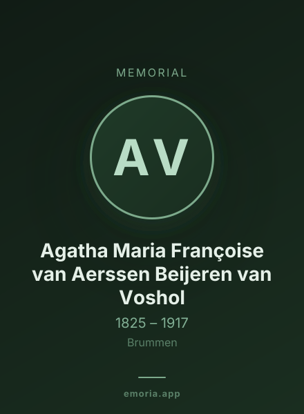 Memorial portrait of Agatha Maria Françoise van Aerssen Beijeren van Voshol